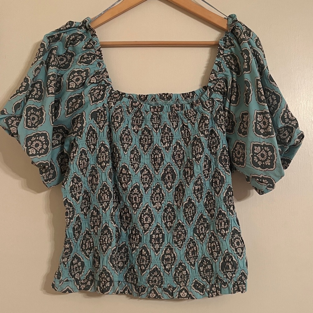 100% Cotton Smocked Boho Top